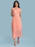 Peach Arcadia Solid Long Dress