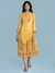 Yellow Kalki Print Long Dress