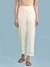 Off White Solid Straight-Leg Pants