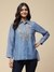 Sea Blue Nalini Solid  Shirt