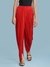 Red Solid Draped Pants
