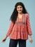 Peach Swastik Tiered Top