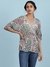 Ecru Suzani Print Wrap Top