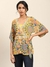 Yellow Suzani Print Wrap Top
