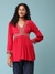Red Adriti Solid Kurti