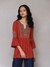Brick Red Afrana Festive Pintuck Top