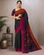 Woven Linen Saree, Black