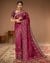 Fancy Emb Saree With Swaroski, Wine
