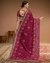 Fancy Emb Saree With Swaroski, Wine