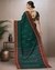 Woven Cotton Ikat Sar, Peacock Green