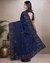 Kantha Embroidered Tussar Sare, Navy