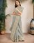 Fancy Embroidered Tissue Saree, Grey