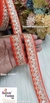Orange Floral Pearl Embroidery Lace