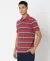 Cotton Pique Striped Slim Fit Polo T-Shirt