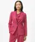 Solid Peak Lapel Regular Fit Crepe Jacket