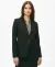 Solid Peak Lapel Regular Fit Crepe Jacket