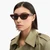 Quilted Narrow Cat Eye Sunglasses