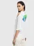 White Layered cut-out T-shirt with print