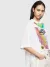White Layered cut-out T-shirt with print