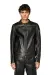 Brown Biker jacket in wrinkled leather