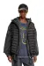 Black Hooded puffer vest in light nylon