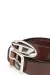 Brown Leather belt with oval D logo