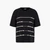 Regular Fit Crewneck T-Shirt With Sequence Stripes And Gold Logo Plaque