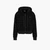 All Over Logo Cropped Cotton Zip Up Hooded Sweatshirt