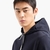 Cotton Blend Hooded, Zipped Sweatshirt