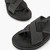 Leather Sandals With Embossed Cross-Over Logo Strap