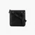 Flat Leather Shoulder Bag With Stitched Logo Patch