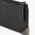 Zip Up Leather Card Holder With Embossed Pattern Metal Eagle Logo