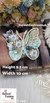 Sea Green With Blue Beaded Butterfly Patch