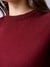 Women Red Loose Fit Solid Sweater