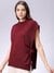 Women Red Loose Fit Solid Sweater