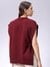 Women Red Loose Fit Solid Sweater
