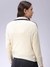 Women Off White Relaxed Fit Argyle Print Sweater