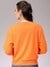 Women Orange Relaxed Fit Typographic Regular Sweatshirt