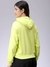 Women Yellow Relaxed Fit Holographic Hooded Sweatshirt
