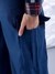 Women Blue Flare Solid Elasticated Cargo Trouser