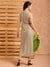 Women Freehand Grey A line Solid Partywear Draped Dress