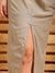 Women Freehand Grey A line Solid Partywear Draped Dress