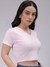 Women Pink Fitted Solid Crop Top