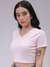 Women Pink Fitted Solid Crop Top