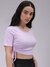 Women Purple Fitted Solid Crop Top