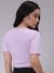 Women Purple Fitted Solid Crop Top