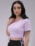 Women Purple Fitted Solid Crop Top