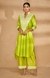 Lime Green Collared A Line Kurta