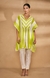 Lime Green Two Tone Short Kaftan