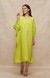 Green Linen Kaftan Dress